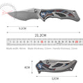 PioneerEDC Luxury Damascus G10 Patten Titanium Pocket Knife Hand Forged Finish Blade Titanium Tactical Knife for Camping