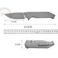 PioneerEDC Titanium Alloy Pocket Knives Folding Knife D2 Steel Blade Multi-Functional Camping Outdoor Self-Defense Knife