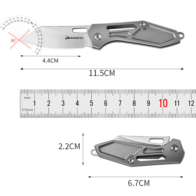 PioneerEDC Titanium Small Knife Pocket 14c28n hollow design Mini Tactical Knife Folding Blade Knife China Wholesale Knives