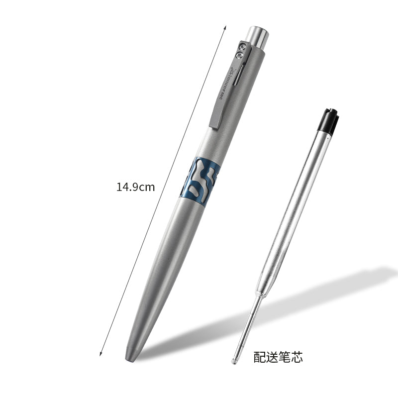 PioneerEDC Portable Lightweight Hollow-carved Titanium Alloy Tactical Pen Outdoor Stress-relief Signature Pen for Camping