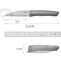 PioneerEDC Titanium Fold Knife M390 Folding Camping Knife Steel Handle Knife Titanium Frame Lock Knife Outdoor Tactical Knife