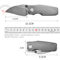 PioneerEDC TC4 Titanium Alloy Camping Folding Knife with D2 Clip Point Blade Small Tactical Pocket Knife