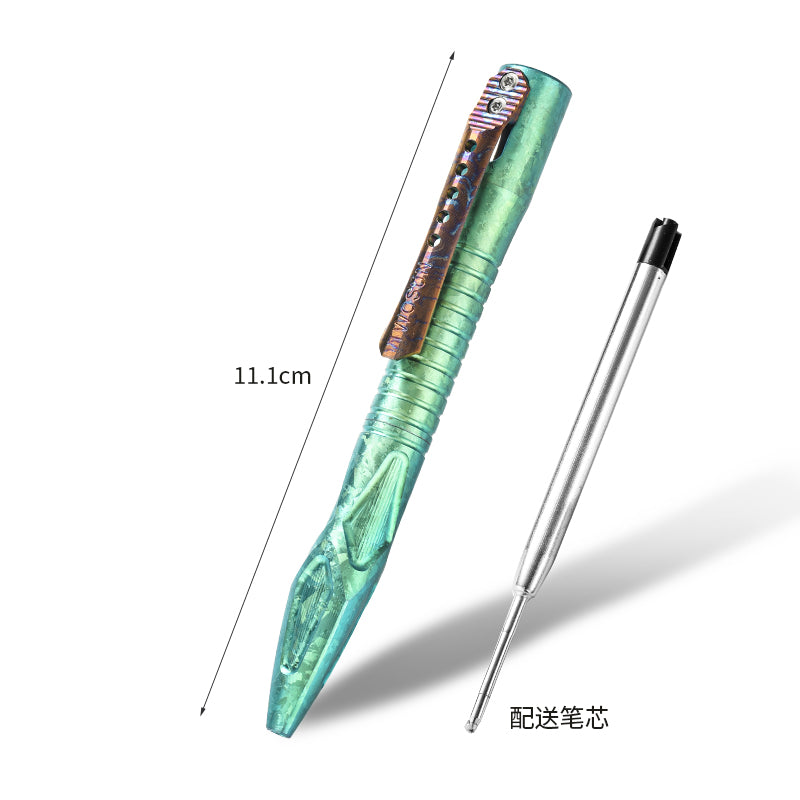 PioneerEDC Ice Crystal Titanium Alloy Tactical Pen Portable Multi-function Anti-corrosion Self Defence Titanium Pen