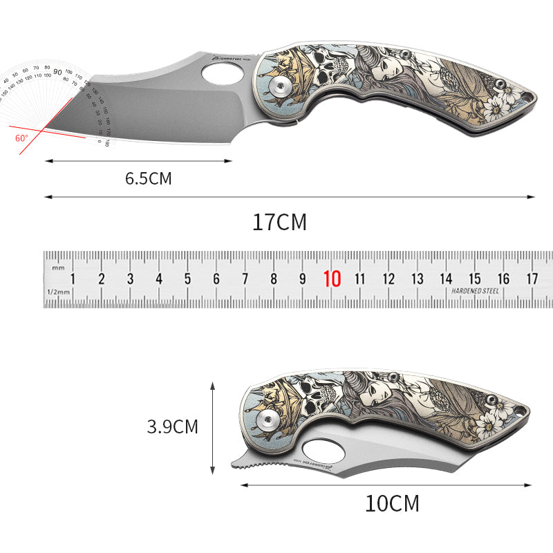PioneerEDC 2026 New Design Tactical Titanium M390 Industrial Grade Edc Camping Collectable Folding Pocket Knife OEM 3-Year