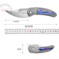 PioneerEDC DIY Titanium Fold Knife M390 Damascus Titanium Handle Outdoor Tactical EDC Pocket Knife