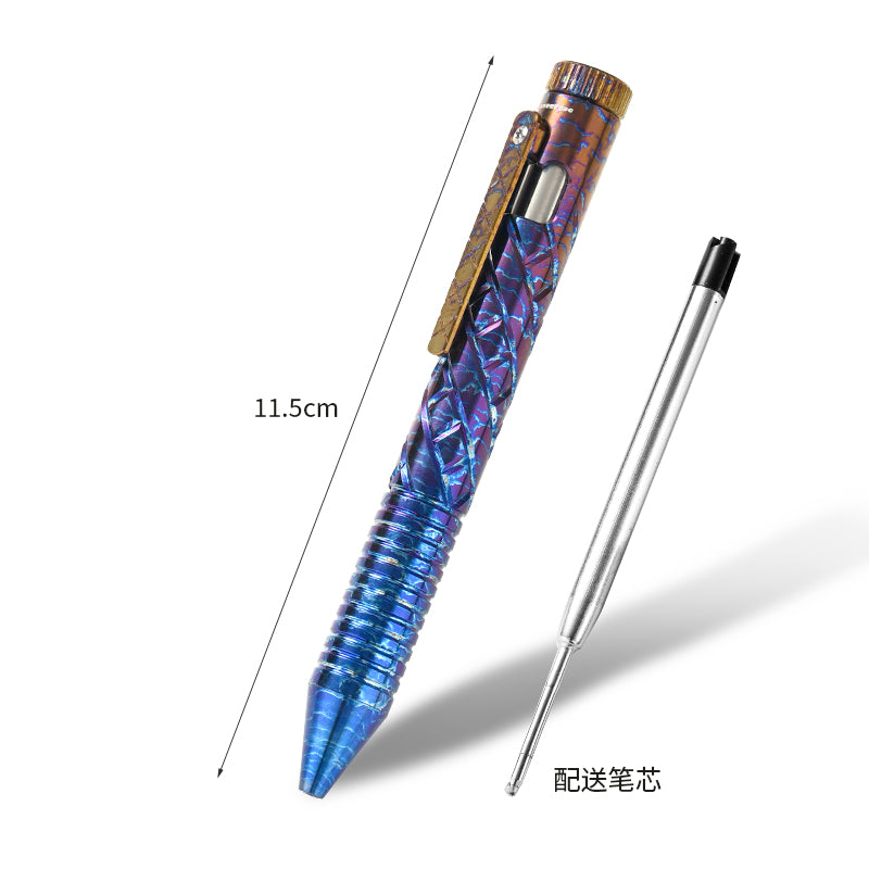 PioneerEDC Multi-functional Stress-relief Gyro Titanium Alloy Tactical Pen Business Gift Portable Signature Fountain Pen EDC