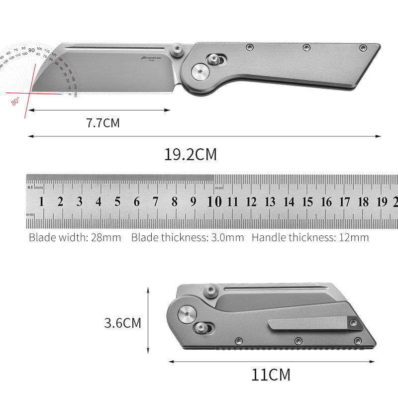 PioneerEDC New Design M390 Folding Knife Titanium Handle Outdoor Pocket Knife Engraved Titanium Knife for Collection