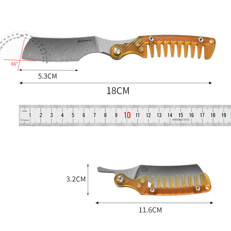 PioneerEDC Multifunctional Titanium Folding Knife 14C28N Steel Blade EDC Pocket Knife Outdoor Framelock Titanium Handle Knife