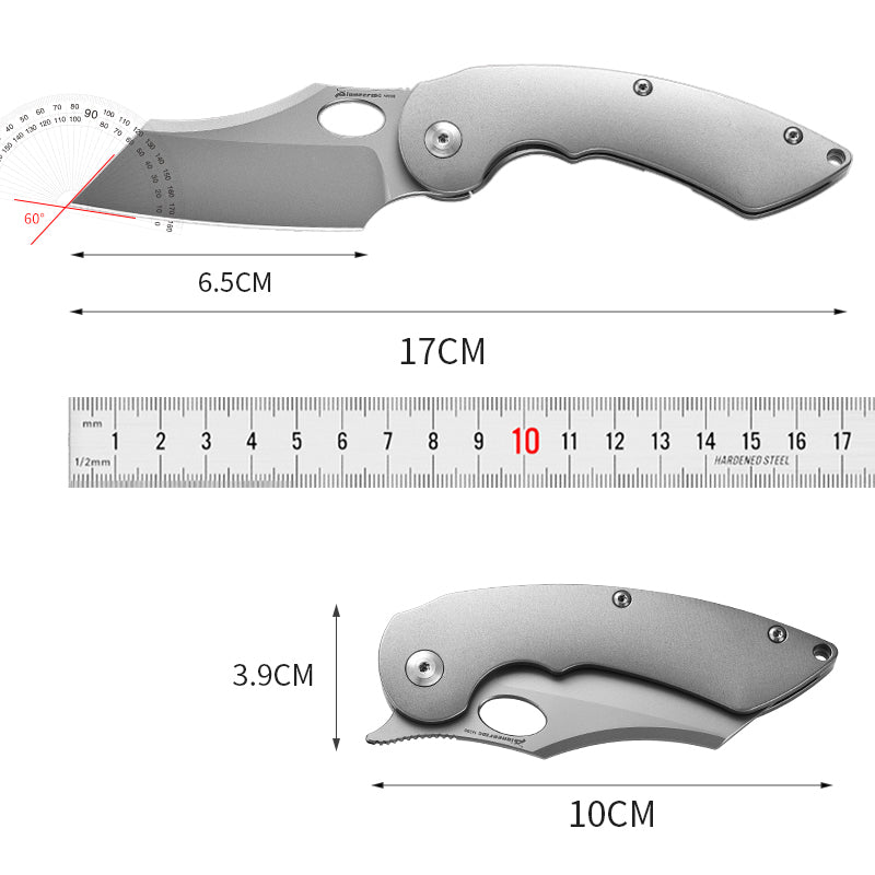 PioneerEDC 2026 New Design Tactical Titanium M390 Industrial Grade Edc Camping Collectable Folding Pocket Knife OEM 3-Year