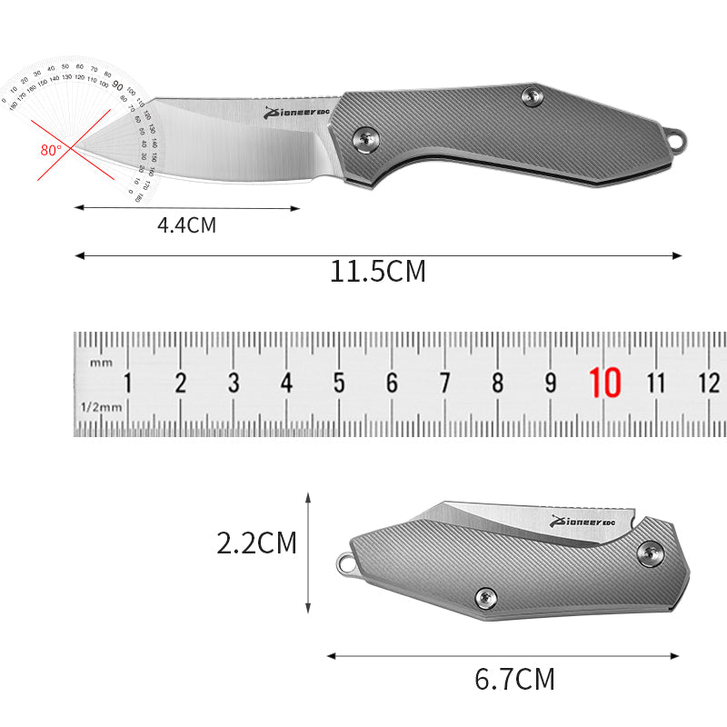 PioneerEDC Titanium Small Knife Pocket 14c28n hollow design Mini Tactical Knife Folding Blade Knife China Wholesale Knives