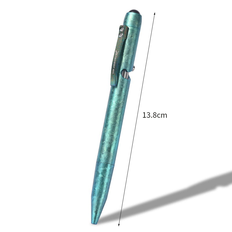 PioneerEDC Crystal Titanium Signature Pen - Lightweight & Portable, Smooth Writing Multifunctional Edc Tool for Self-defense