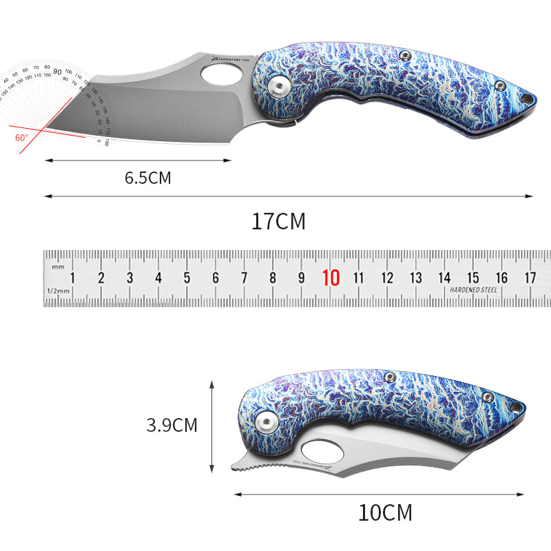 PioneerEDC 2026 New Design Tactical Titanium M390 Industrial Grade Edc Camping Collectable Folding Pocket Knife OEM 3-Year