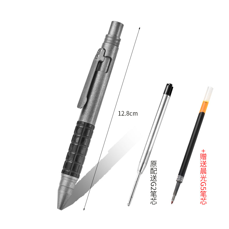 New Titanium Alloy Tactical Survival Pen Self-Defense Multifunction Ballpoint Outdoor Bolt Action Tool