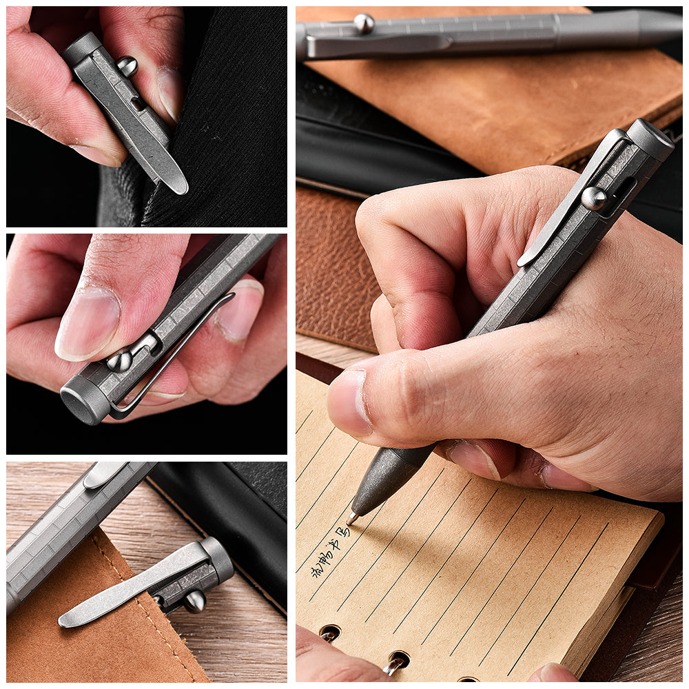 Titanium Tactical Pen Custom Outdoor Utility tool Self-Glass Breaker Defender with Safety & Survival Features Travel Gift