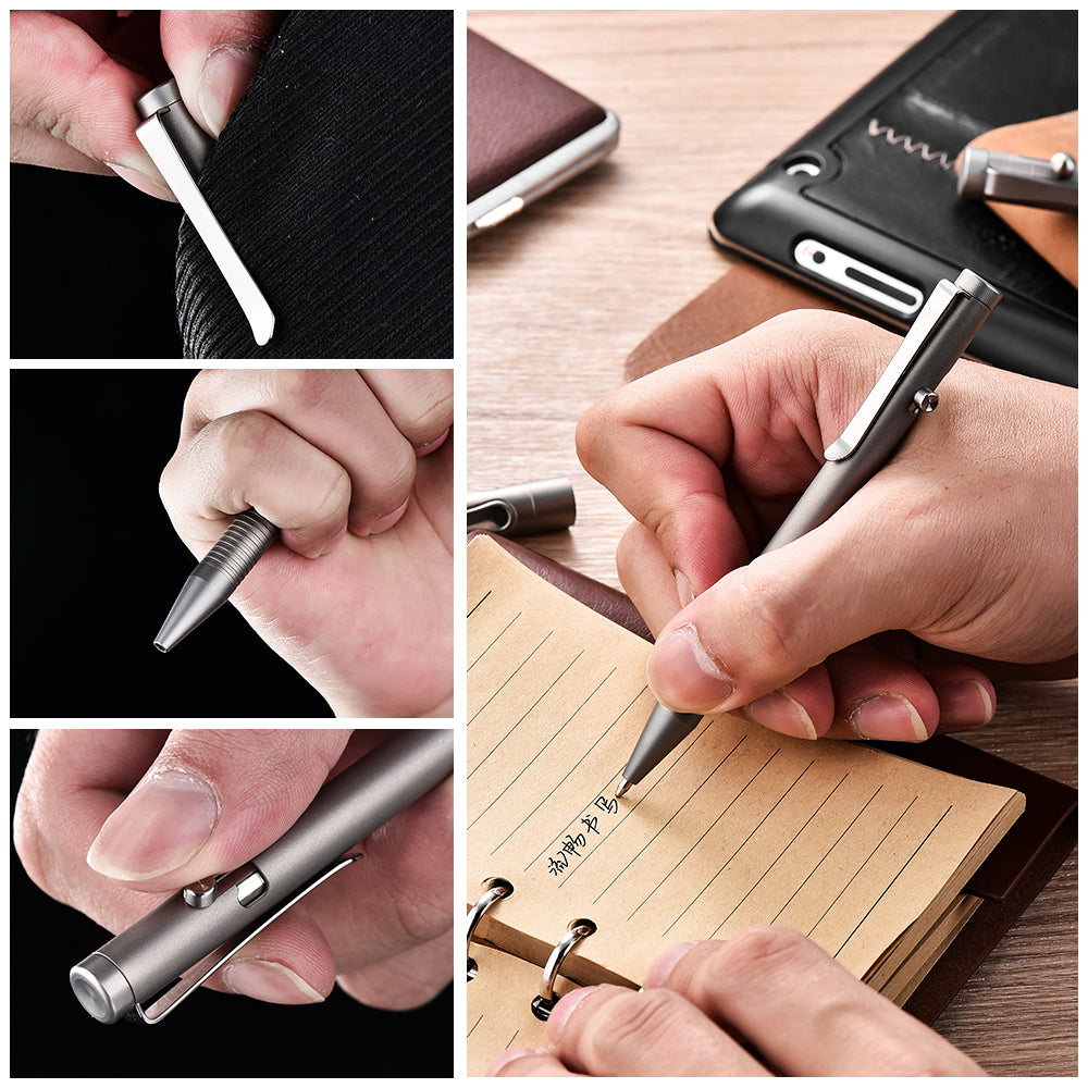 PioneerEDC High-End Titanium Alloy EDC Tactical Pen Outdoor Self-Defense Bolt Ball Pen Multifunctional Camping & Hiking Product