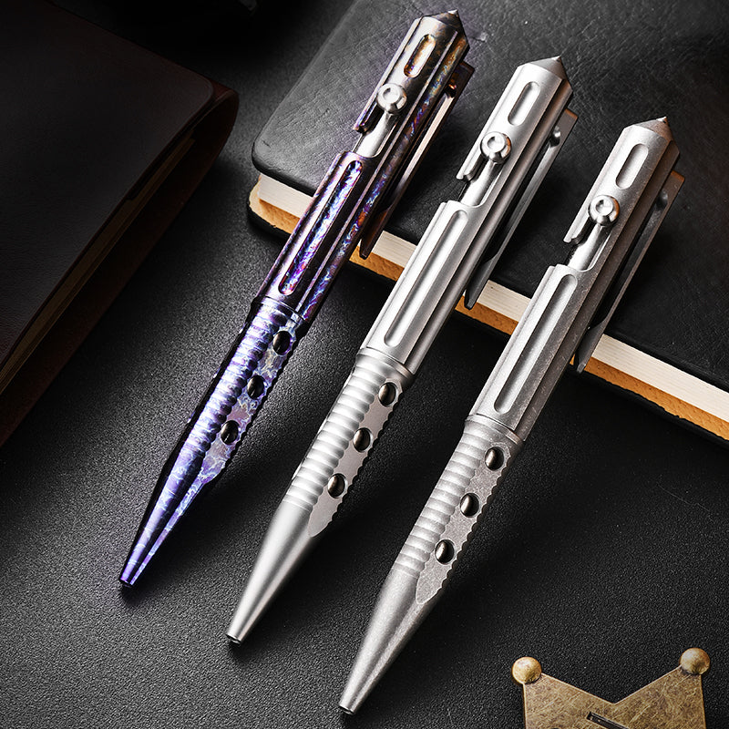 2026 Custom Logo Titanium Alloy Tactics Pen Outdoor Tungsten Steel Window Breaking Tool for Camping Hiking Neutral Business