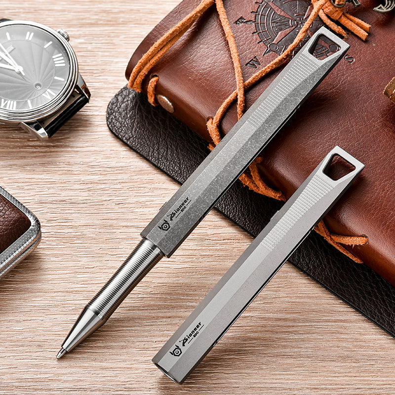 PioneerEDC Titanium Alloy Multi-Tool Pen Retractable Tactical EDC for Outdoor Climbing Tours Promotional Mini Camping Pen