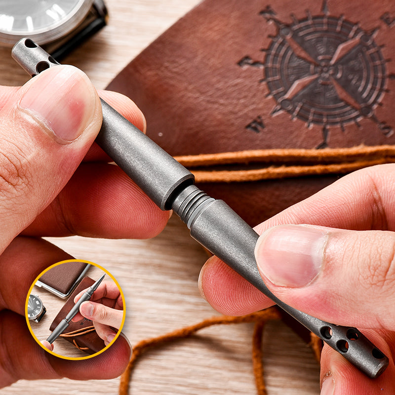 Direct Sale Manufacturer Titanium Alloy Tactical Pen for Self-Defense EDC Multifunctional Outdoor  Camping Hiking Pen