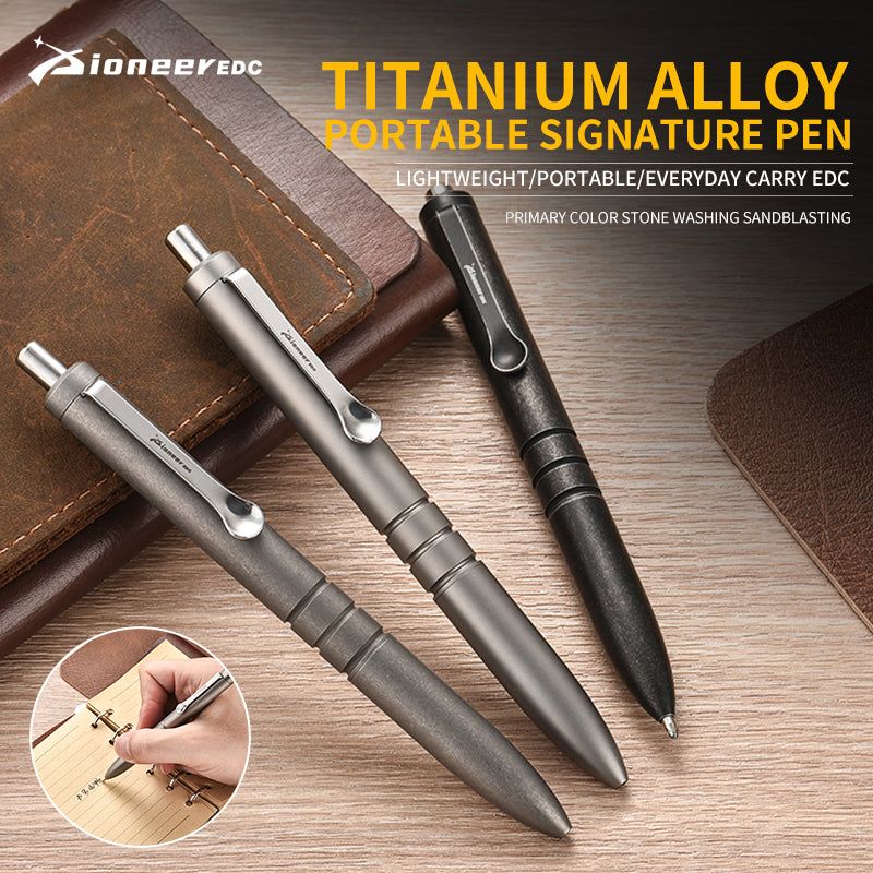 PioneerEDC Titanium Lightweight Luxury Business Metal Pen Portable Multi-Functional Ballpoint for Casual Climbing Tours
