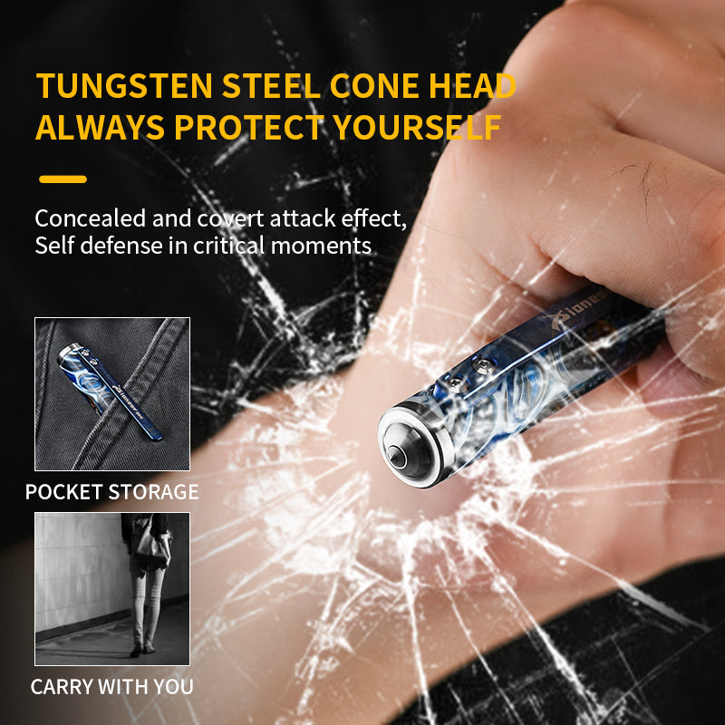 Titanium Alloy Outdoor Self-defense Window-breaking Tactical Pen; Portable Multi-functional Resin Ballpoint Pen Perfect Gifting