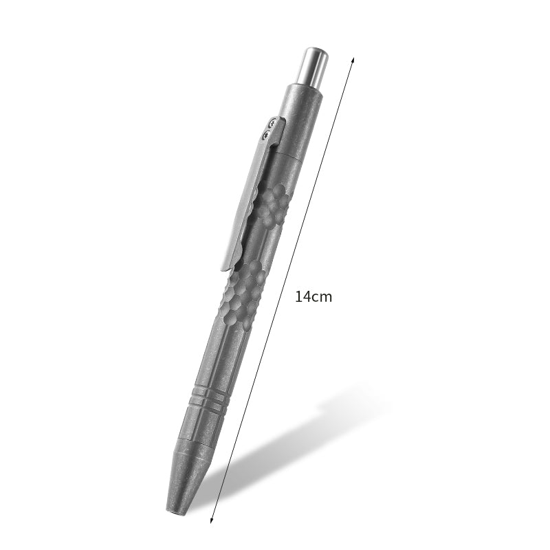 PioneerEDC  Titanium Tactical Pen Multi-functional Outdoor Survival Salf Defence Hammered Finish Self-defense Pen with Gift Box