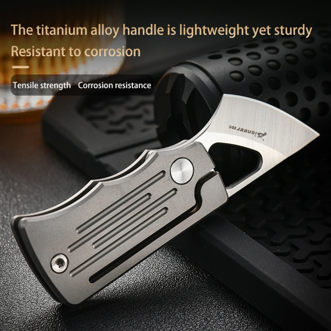PioneerEDC Titanium Alloy Folding Knife Defensa Personal 14C28N Outdoor Portable Tactical EDC Tool titanium mini knife