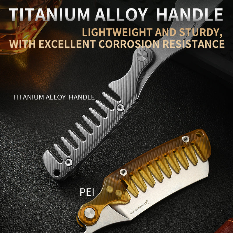PioneerEDC Multifunctional Titanium Folding Knife 14C28N Steel Blade EDC Pocket Knife Outdoor Framelock Titanium Handle Knife