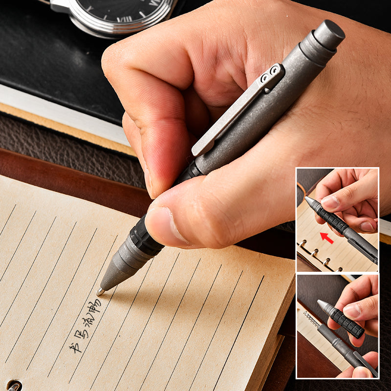 New Titanium Alloy Tactical Survival Pen Self-Defense Multifunction Ballpoint Outdoor Bolt Action Tool