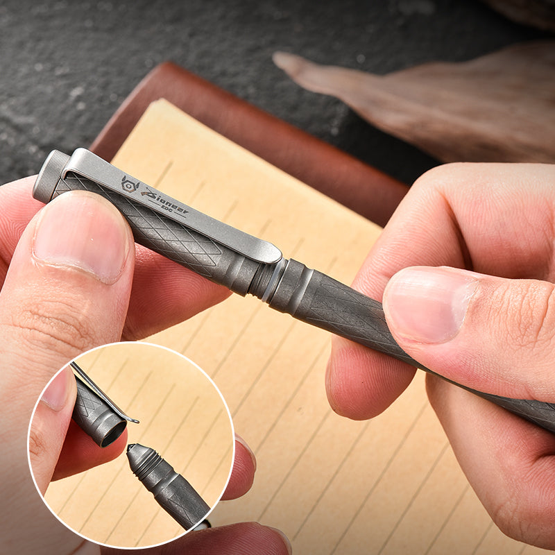 PioneerEDC Titanium Alloy Tactical EDC Pens Tungsten Steel Head MetalTactical Titanium Tools