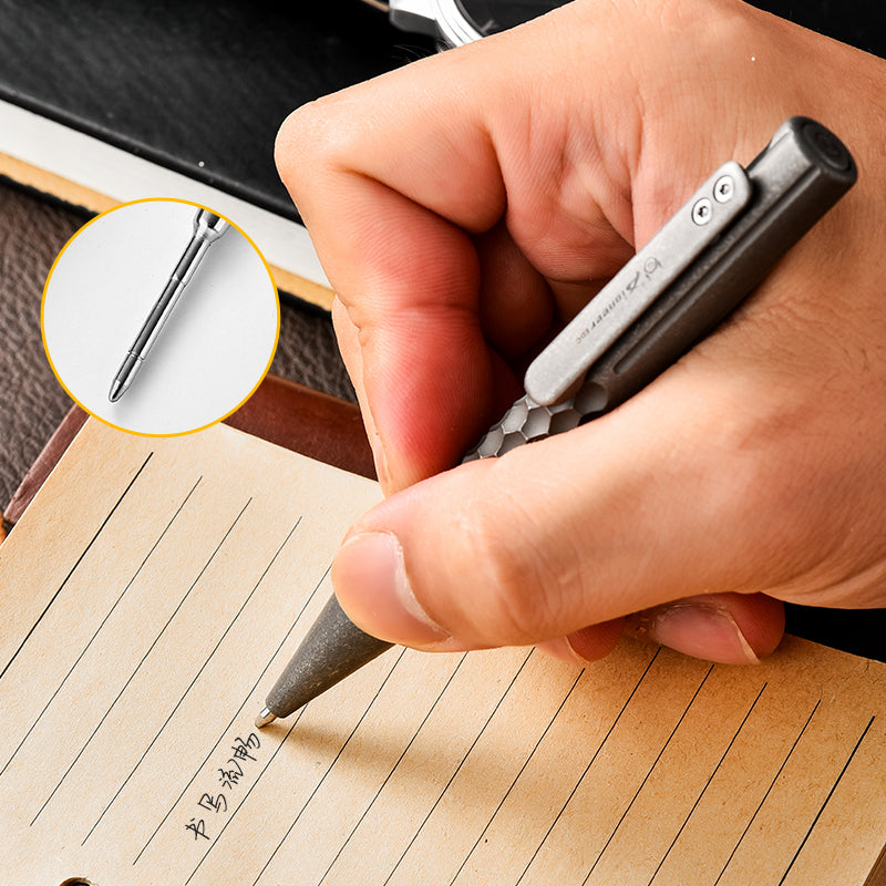 Pioneeredc Factory EDC Titanium Alloy Tactical Pen Stress-Relief Bolt-Action Lightweight High-End Business Signature Pen