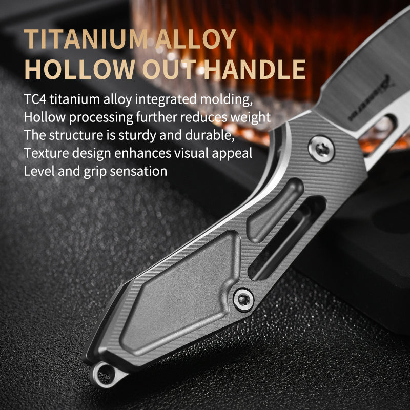 PioneerEDC Titanium Small Knife Pocket 14c28n hollow design Mini Tactical Knife Folding Blade Knife China Wholesale Knives