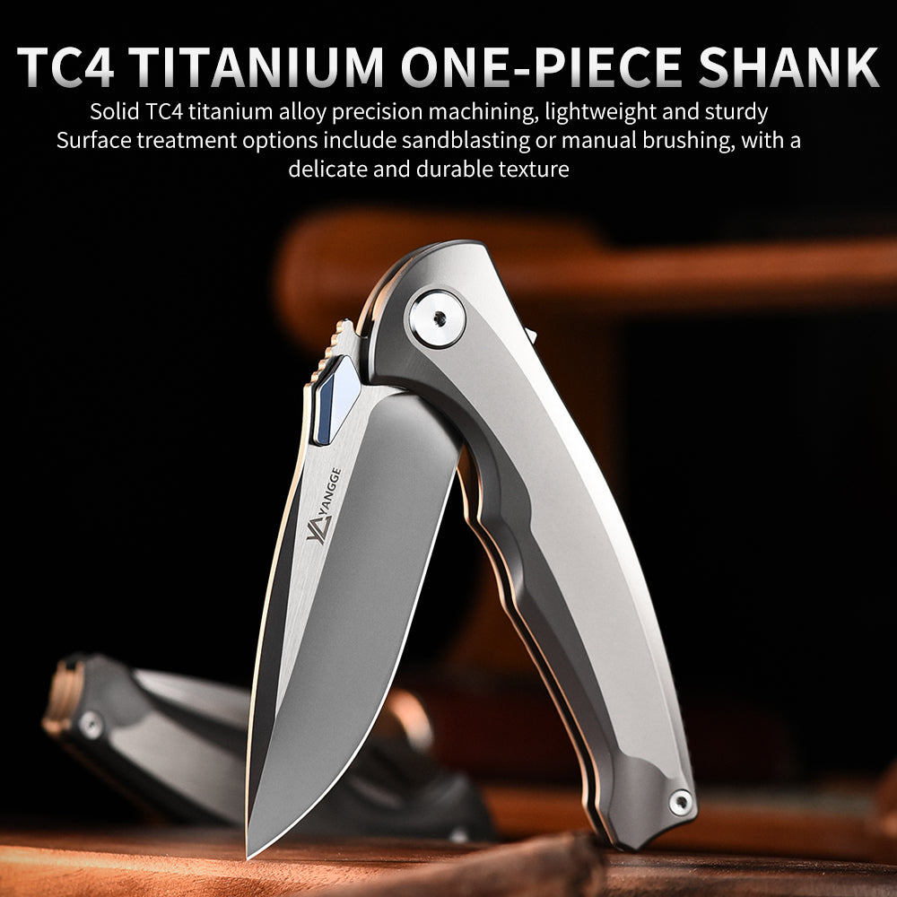 M390 Titanium Alloy Knife Plain Edge Wilderness Self-Defense Folding Knife M90 Steel Titanium Survival Knives for Outdoor