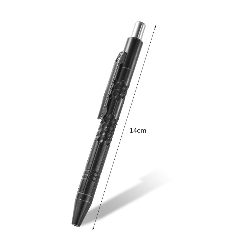 PioneerEDC  Titanium Tactical Pen Multi-functional Outdoor Survival Salf Defence Hammered Finish Self-defense Pen with Gift Box