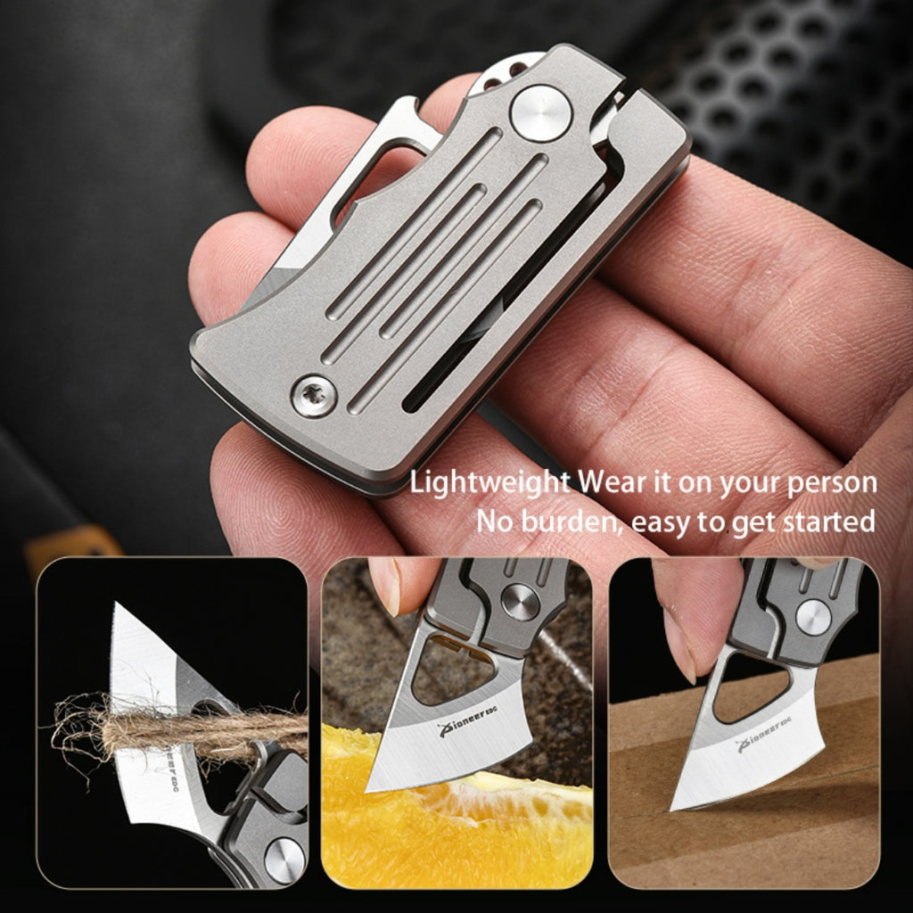 PioneerEDC Titanium Alloy Folding Knife Defensa Personal 14C28N Outdoor Portable Tactical EDC Tool titanium mini knife
