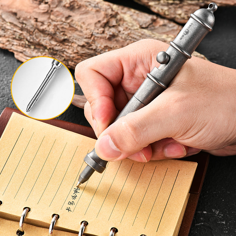 High-End Signature Luxurious Titanium Alloy Tactical Pen Multifunction EDC Pen for Camping & Hiking Factory Direct Sales