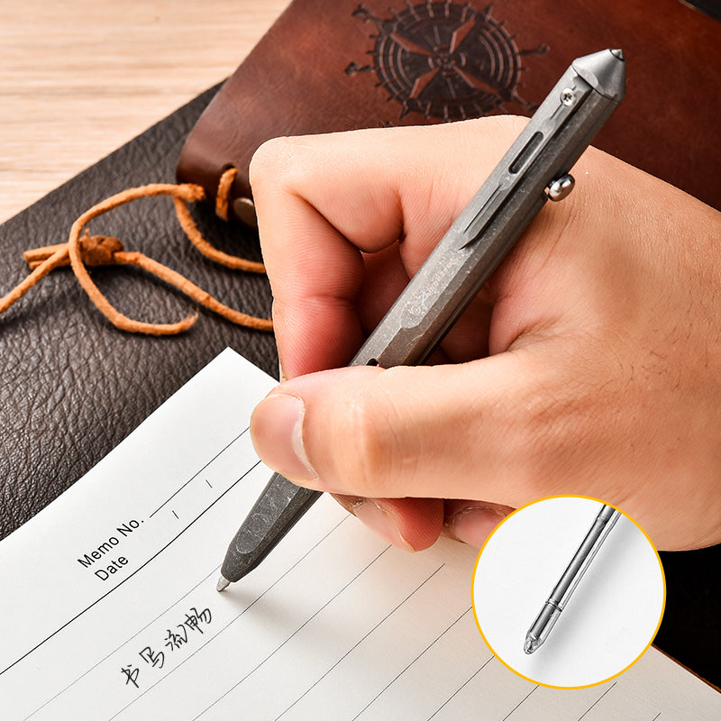 PioneerEDC New Titanium Alloy Tactical Pen Signature Metal Bolt Pen with Tungsten Steel Head Women's Camping & Hiking Tool