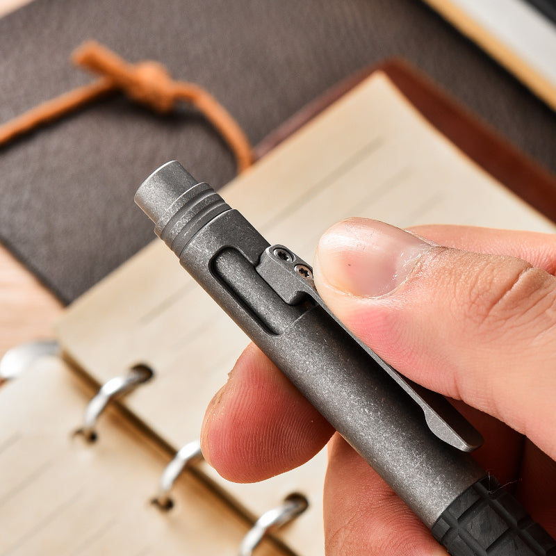 New Titanium Alloy Tactical Survival Pen Self-Defense Multifunction Ballpoint Outdoor Bolt Action Tool