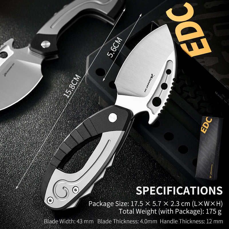 PioneerEDC Tactical Titanium Folding Knife 14C28N Steel Blade Portable Survival Titanium Knife Scales Handles Titanium Edc Knife