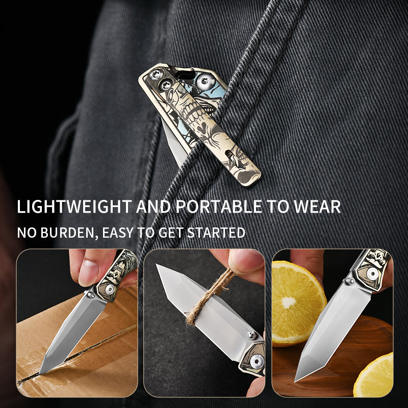 PioneerEDC Titanium Folding Knife Durable M390 Pocket Knife Premium Titanium Professional Knife Stainless Steel Folding Knife