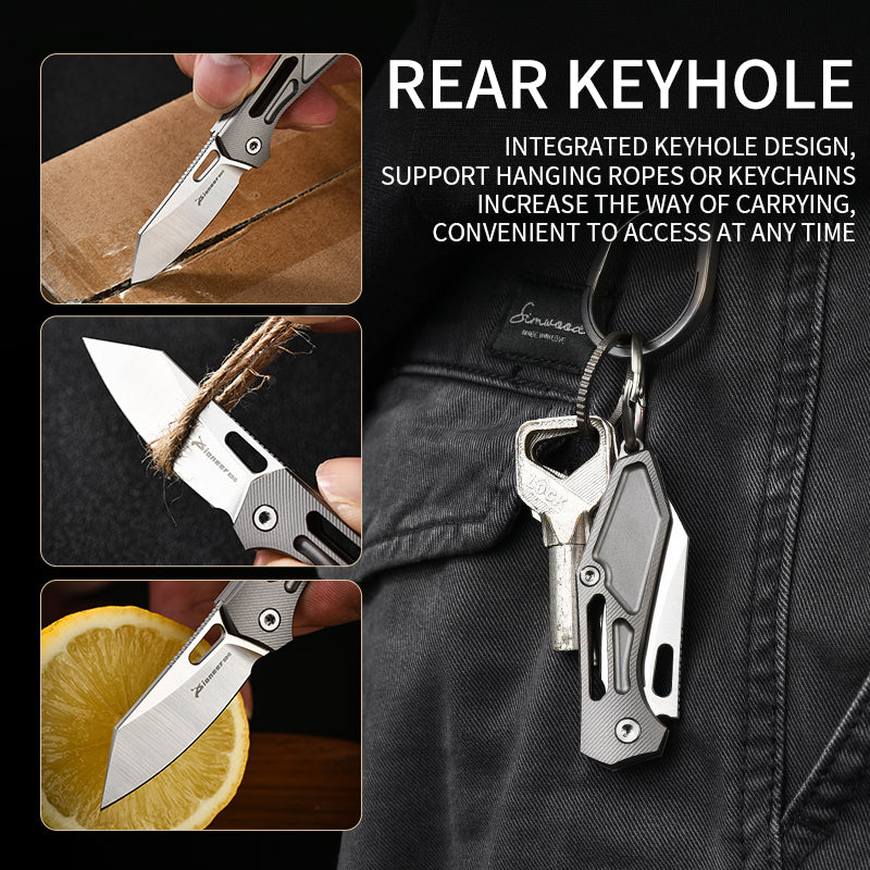 PioneerEDC Titanium Small Knife Pocket 14c28n hollow design Mini Tactical Knife Folding Blade Knife China Wholesale Knives