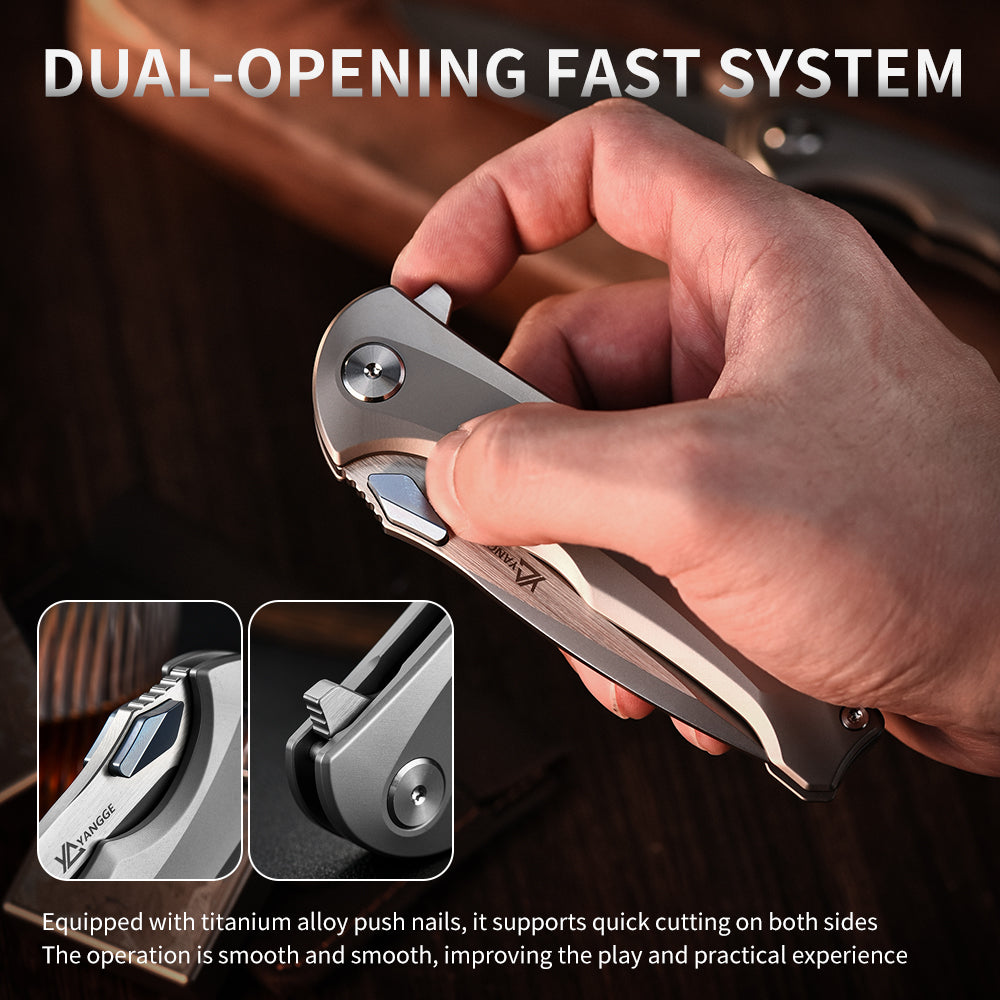 M390 Titanium Alloy Knife Plain Edge Wilderness Self-Defense Folding Knife M90 Steel Titanium Survival Knives for Outdoor
