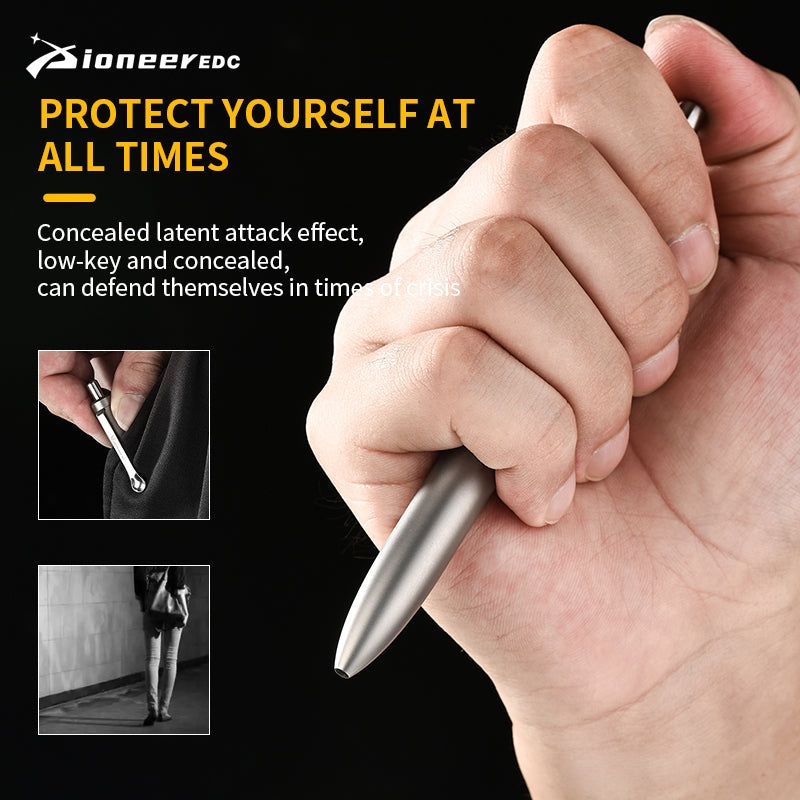 PioneerEDC Titanium Lightweight Luxury Business Metal Pen Portable Multi-Functional Ballpoint for Casual Climbing Tours