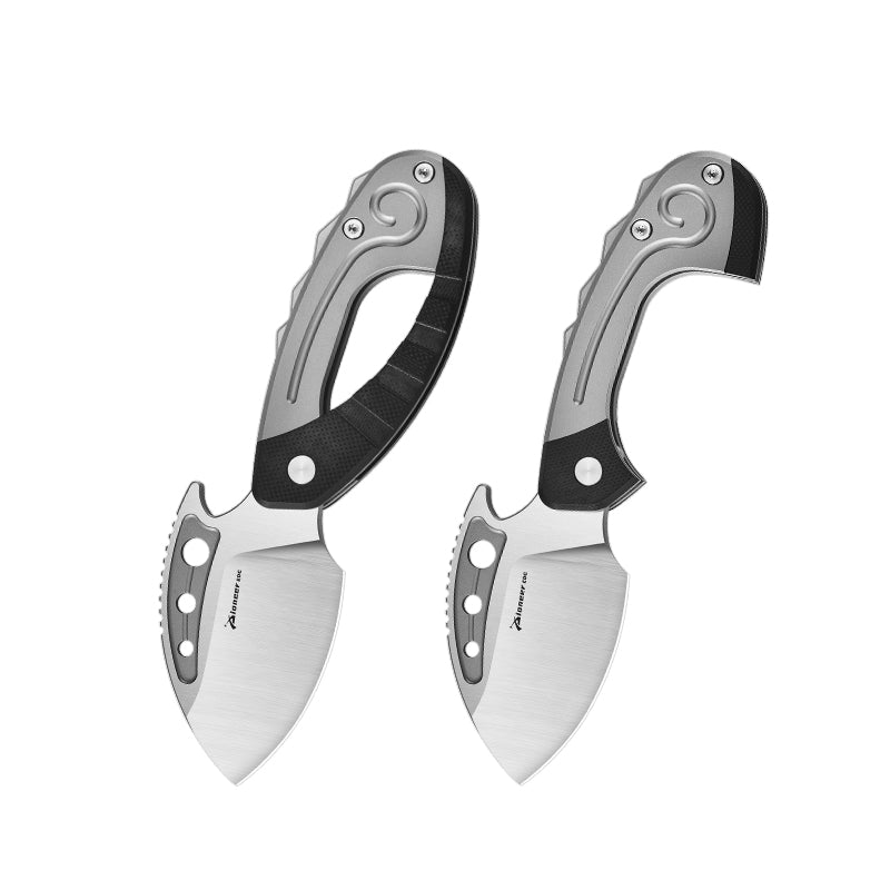 PioneerEDC Tactical Titanium Folding Knife 14C28N Steel Blade Portable Survival Titanium Knife Scales Handles Titanium Edc Knife