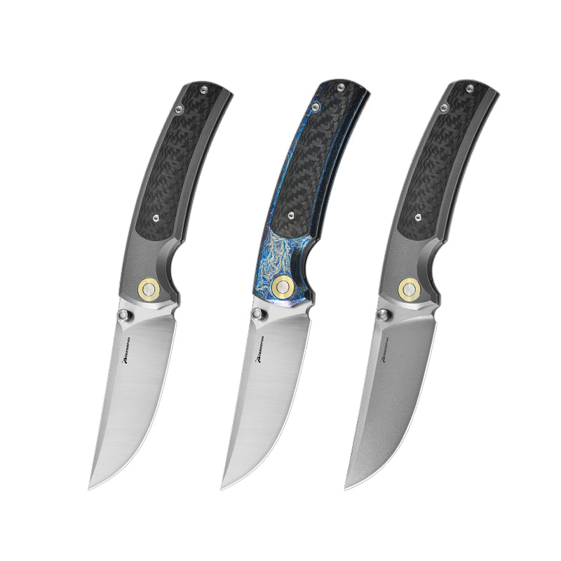 PioneerEDC Titanium Outdoor Knife D2 Blade Folding Knife Titanium Carbon Fiber Pocket Knife Bulk Wholesale Knives Made in China