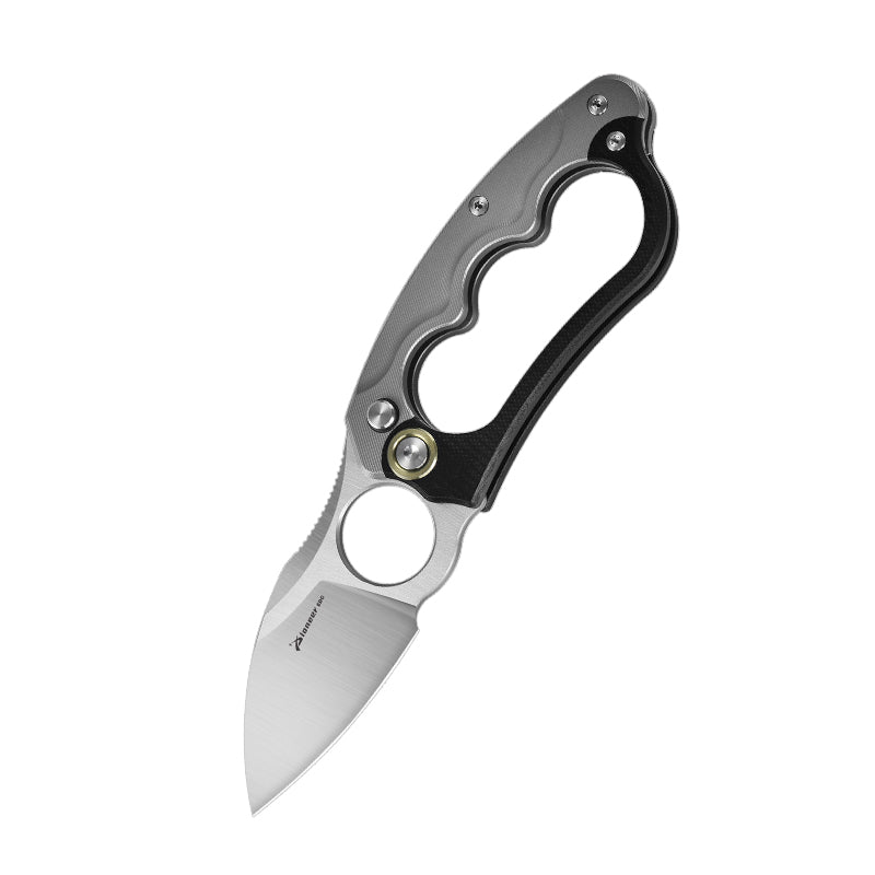 PioneerEDC Original Design Titanium Folding Knife Handmade Engraving Handle Titanium Edc Pocket Knife for Self Defense