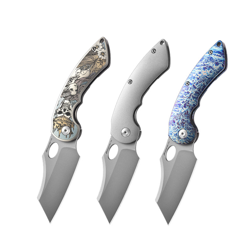PioneerEDC 2026 New Design Tactical Titanium M390 Industrial Grade Edc Camping Collectable Folding Pocket Knife OEM 3-Year