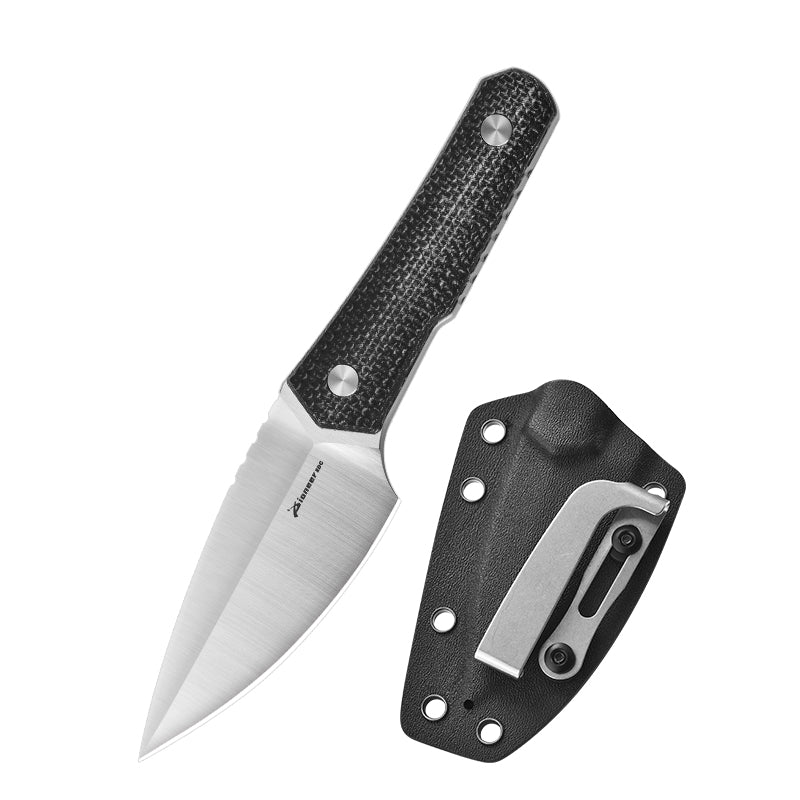 PioneerEDC 14c28n Fix Blade Knife Customizable Supported Outdoor Mikata Handle Tactical Knives Fixed Blade Knife with Sheath