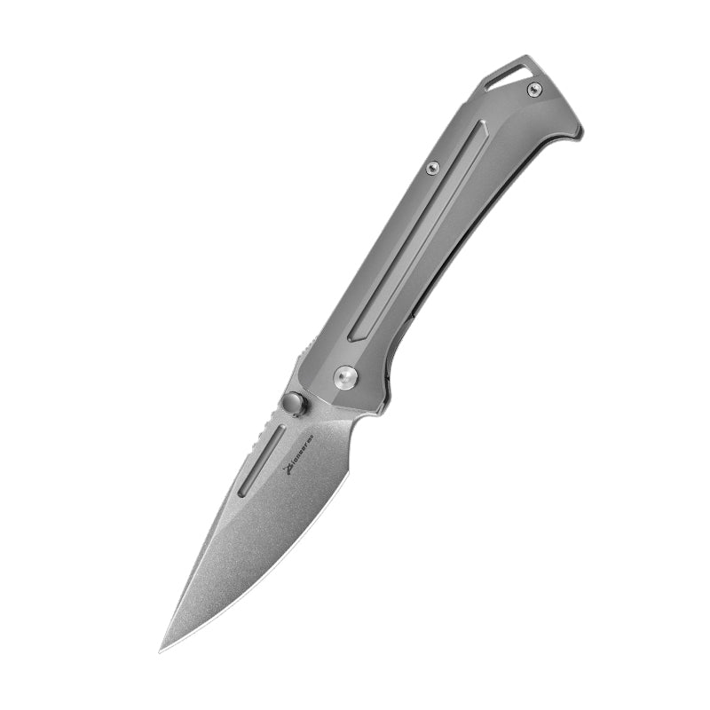 PioneerEDC Titanium Outdoor Folding Pocket Knife M390 Plain Edge Titanium Alloy Handle Self Defence Hunting Knife Men's Knife