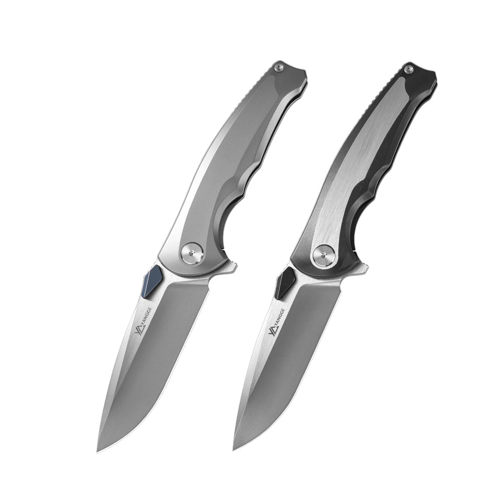M390 Titanium Alloy Knife Plain Edge Wilderness Self-Defense Folding Knife M90 Steel Titanium Survival Knives for Outdoor