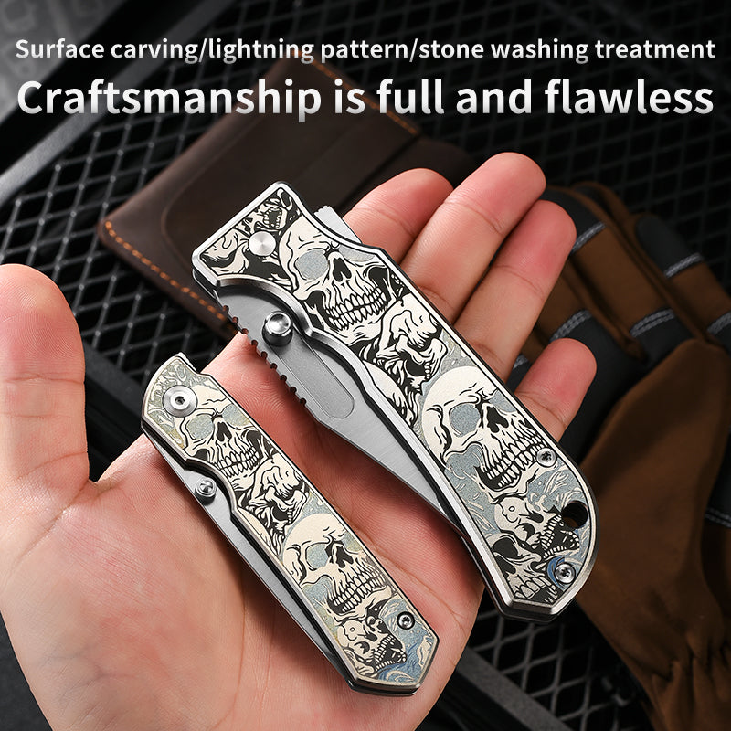 PioneerEDC Folding Knife Gr5 Titanium Handle 2026 Titanium Pocket Knife D2 Steel Blade Carving Titanium Professional Knife